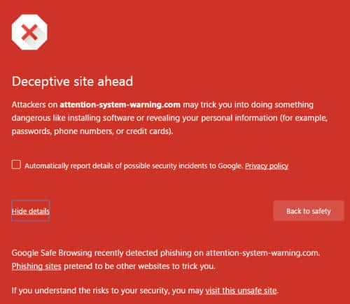Deceptive site ahead virus townsville